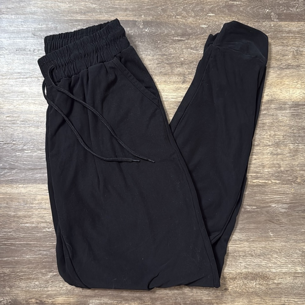 LA12ST Black Joggers Elastic Waist